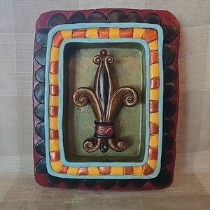 Allen Designs Studio Collection Fleur De Lis Resin Hanging Wall Art Whimsical